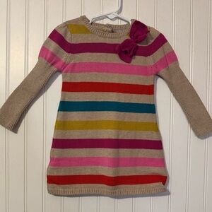 Striped Knit Dress with Bow Accent 18 months